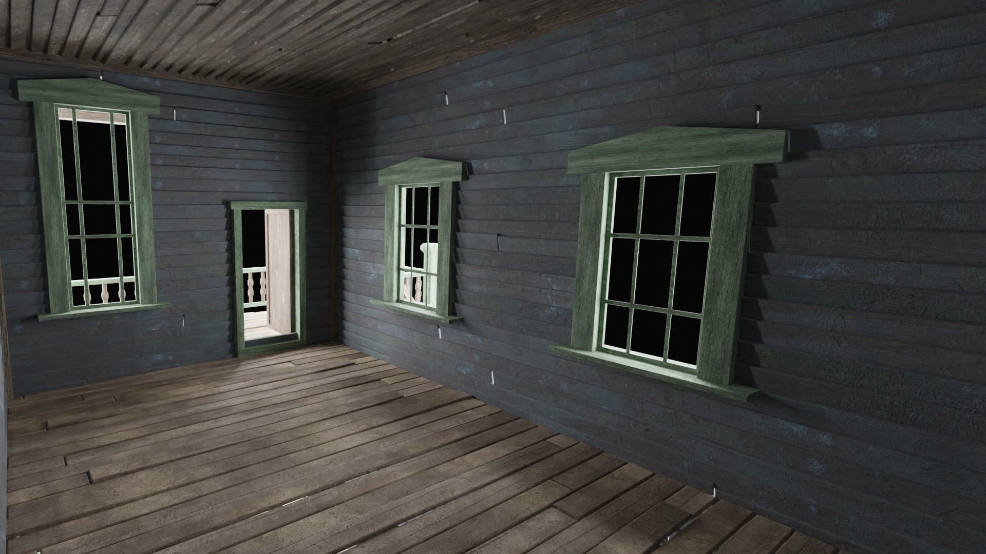 WILD WEST WESTERN HOUSE HUT COTTAGE CABIN BUILDING COLLECTION Low-poly 3D model_31