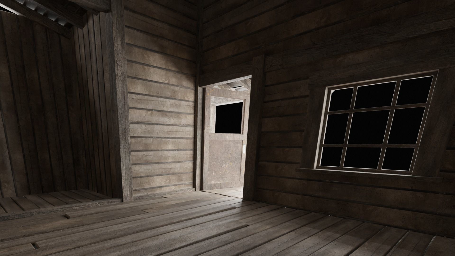 WILD WEST WESTERN HOUSE HUT COTTAGE CABIN BUILDING COLLECTION Low-poly 3D model_5