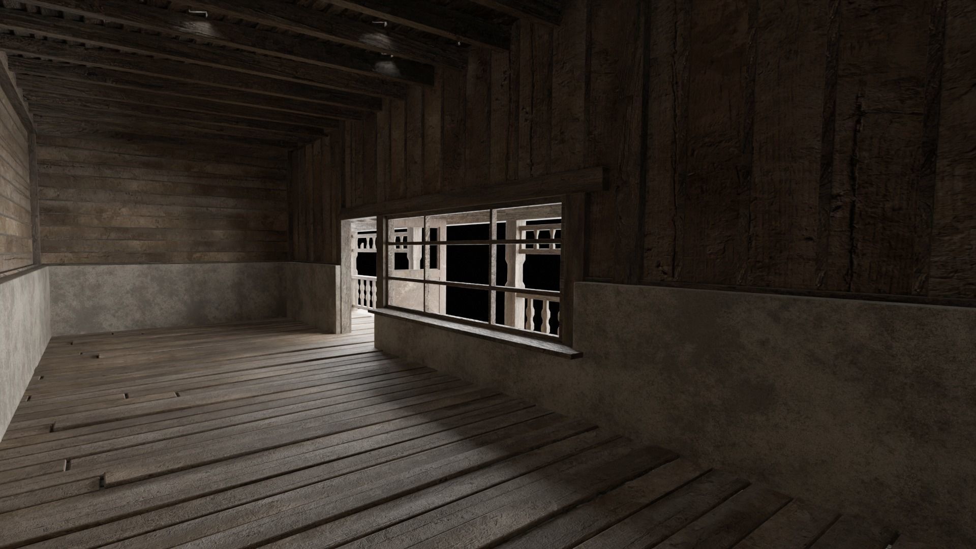 WILD WEST WESTERN HOUSE HUT COTTAGE CABIN BUILDING COLLECTION Low-poly 3D model_11