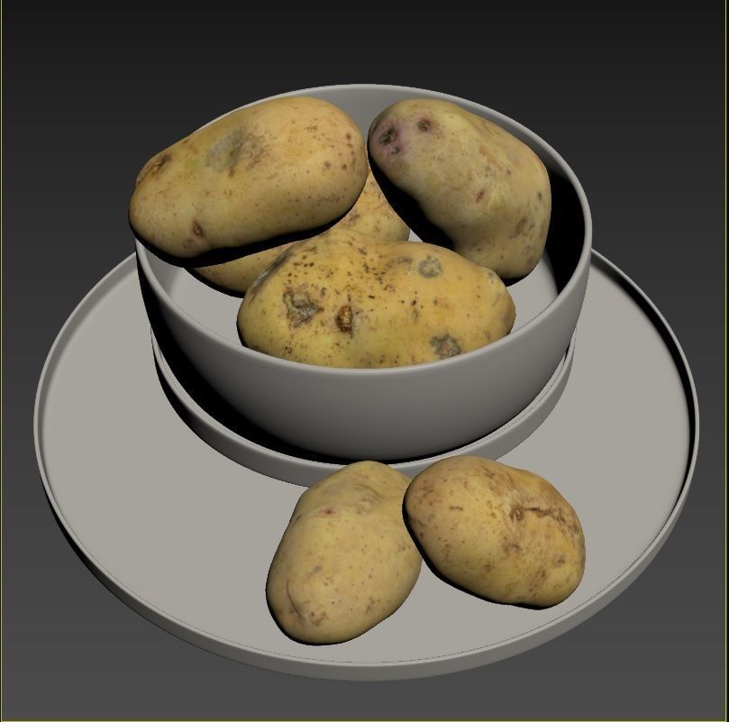 Potato 01 Low-poly 3D model_6
