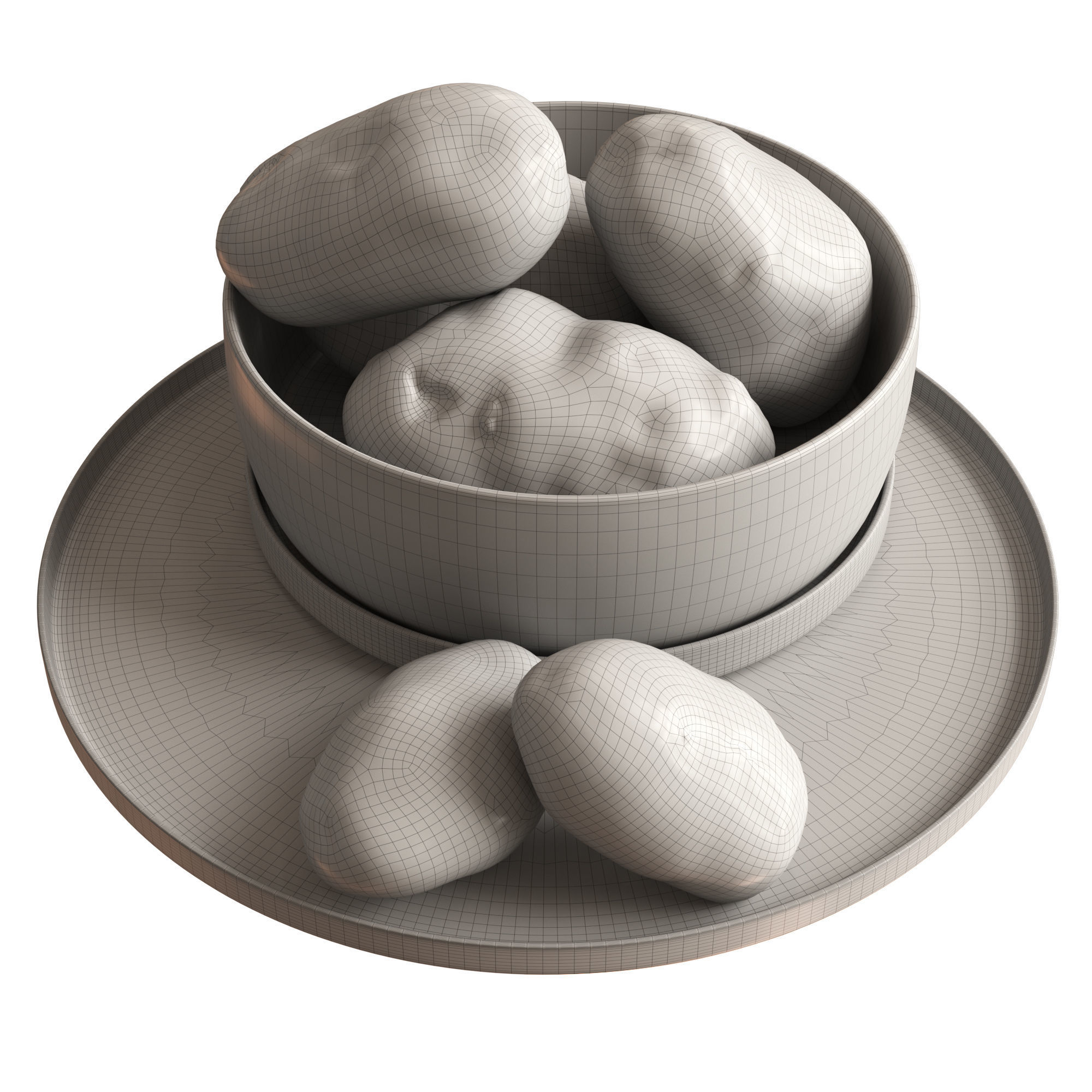 Potato 01 Low-poly 3D model_5