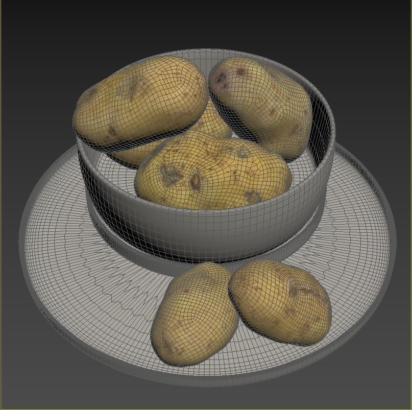 Potato 01 Low-poly 3D model_7