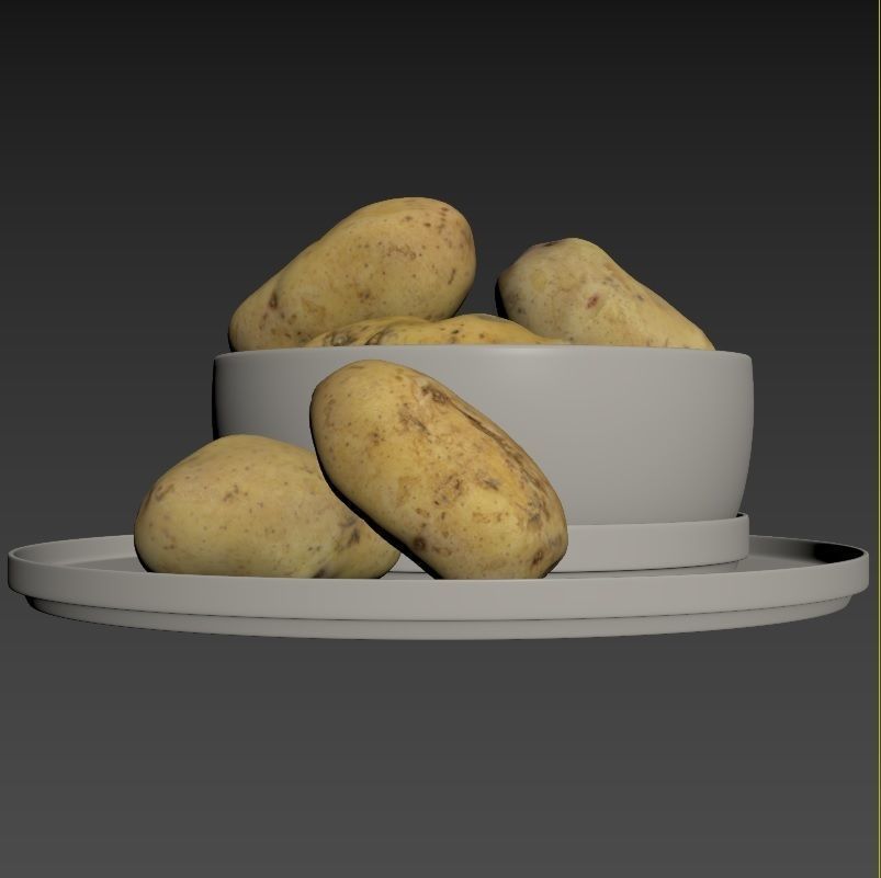 Potato 01 Low-poly 3D model_8