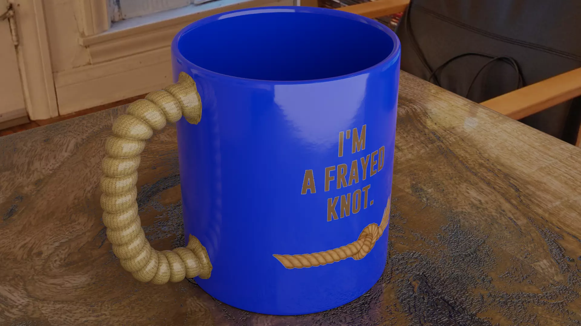 Coffee Cup Rope Joke 3D model_0
