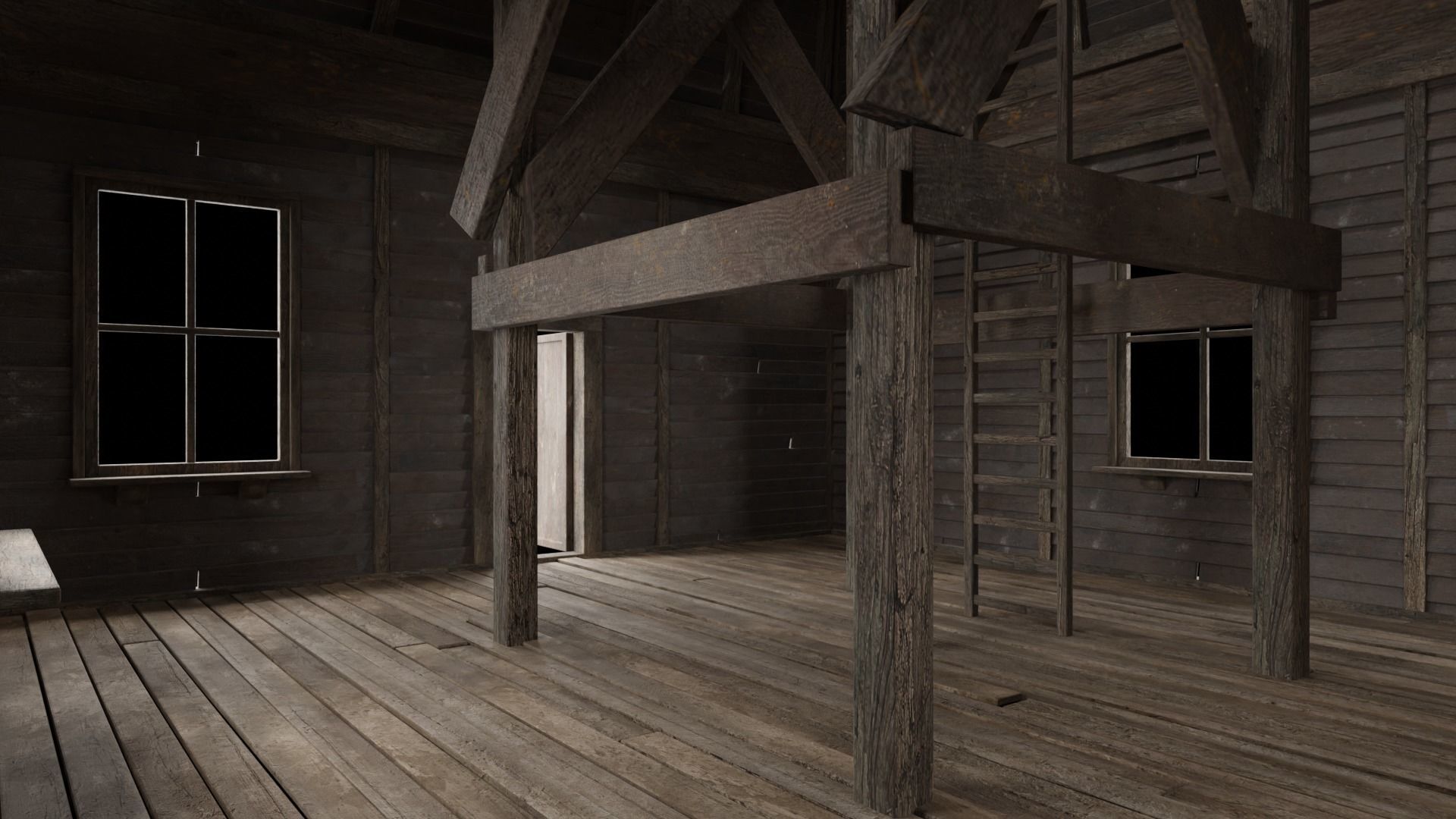 WILD WEST WESTERN WINDMILL WIND MILL TURBINE COLLECTION Low-poly 3D model_16