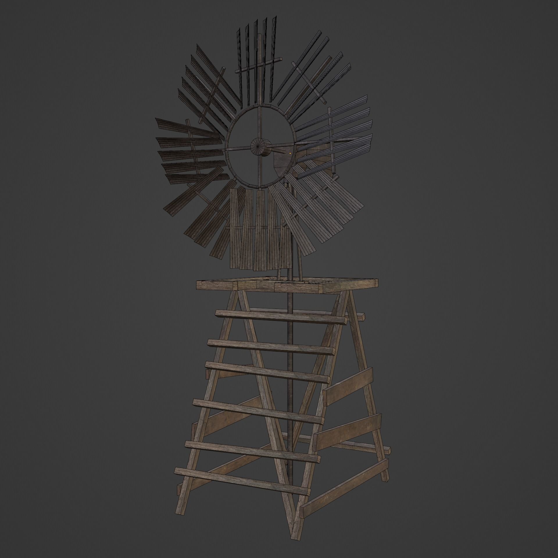 WILD WEST WESTERN WINDMILL WIND MILL TURBINE COLLECTION Low-poly 3D model_31