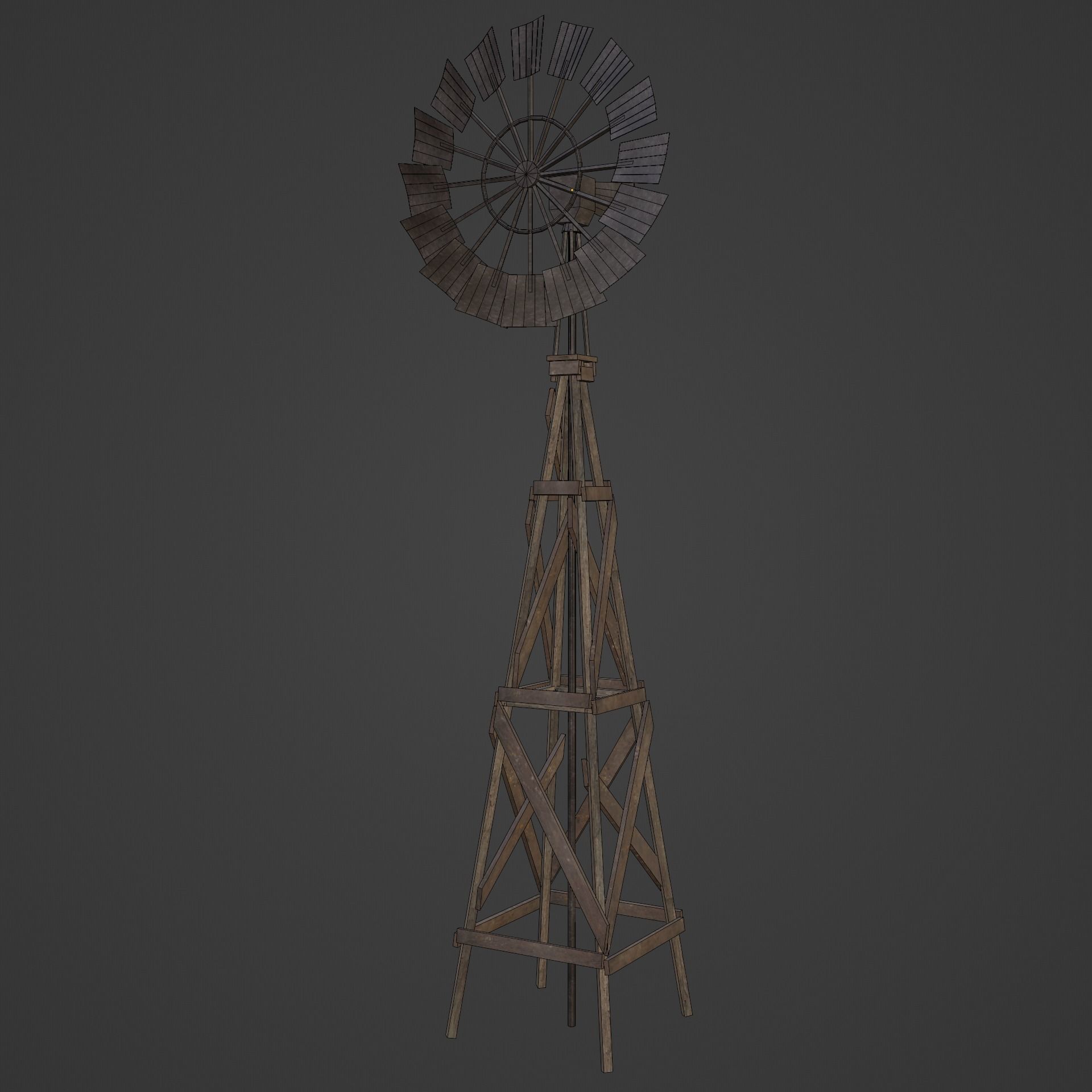 WILD WEST WESTERN WINDMILL WIND MILL TURBINE COLLECTION Low-poly 3D model_23