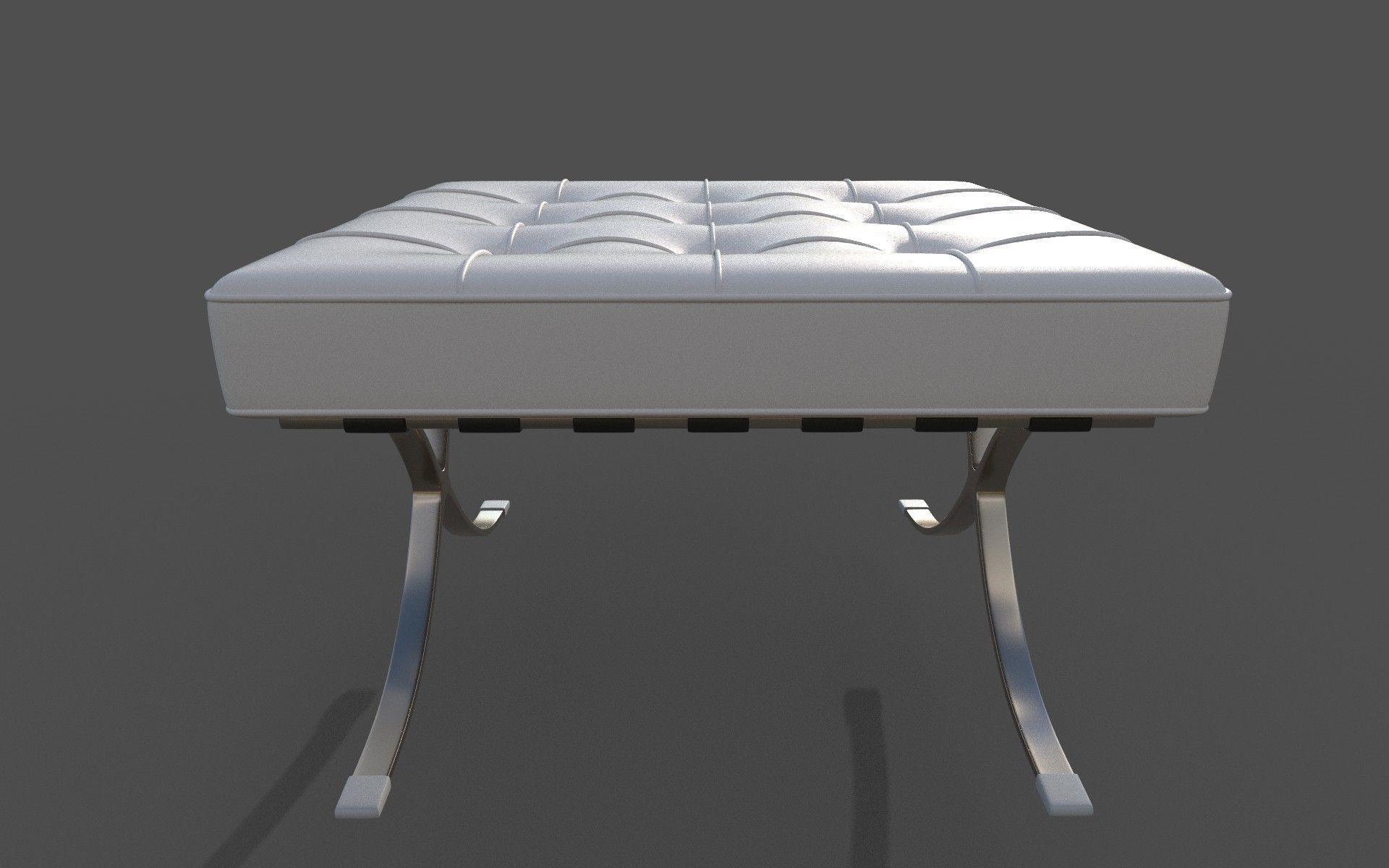 Cushion Stool Low-poly 3D model_1