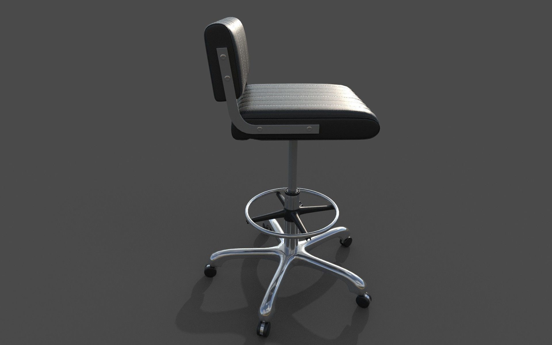 Office Chair Low-poly 3D model_5