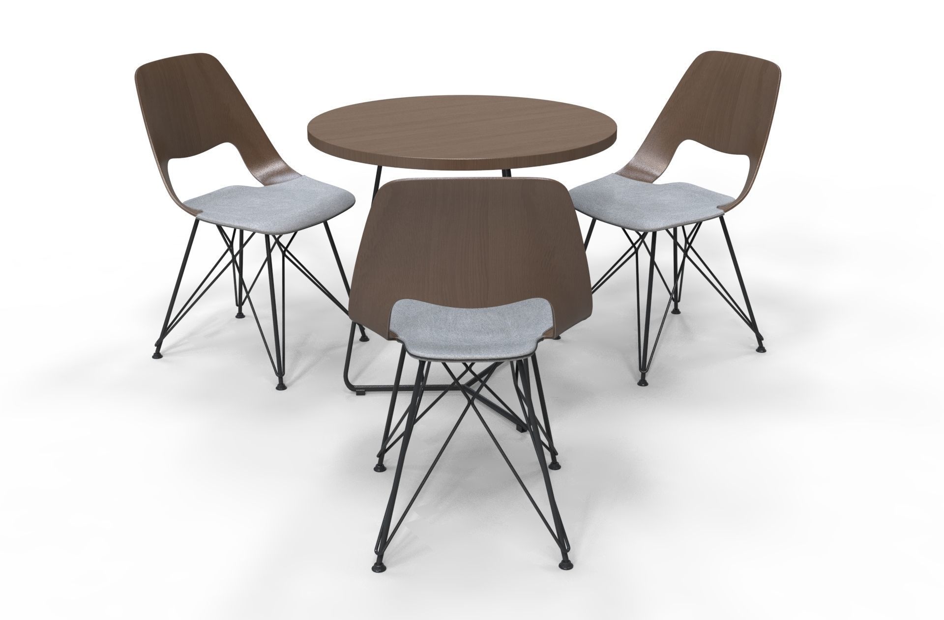 Table set armchair 3d model cafe restaurant  3D model_3