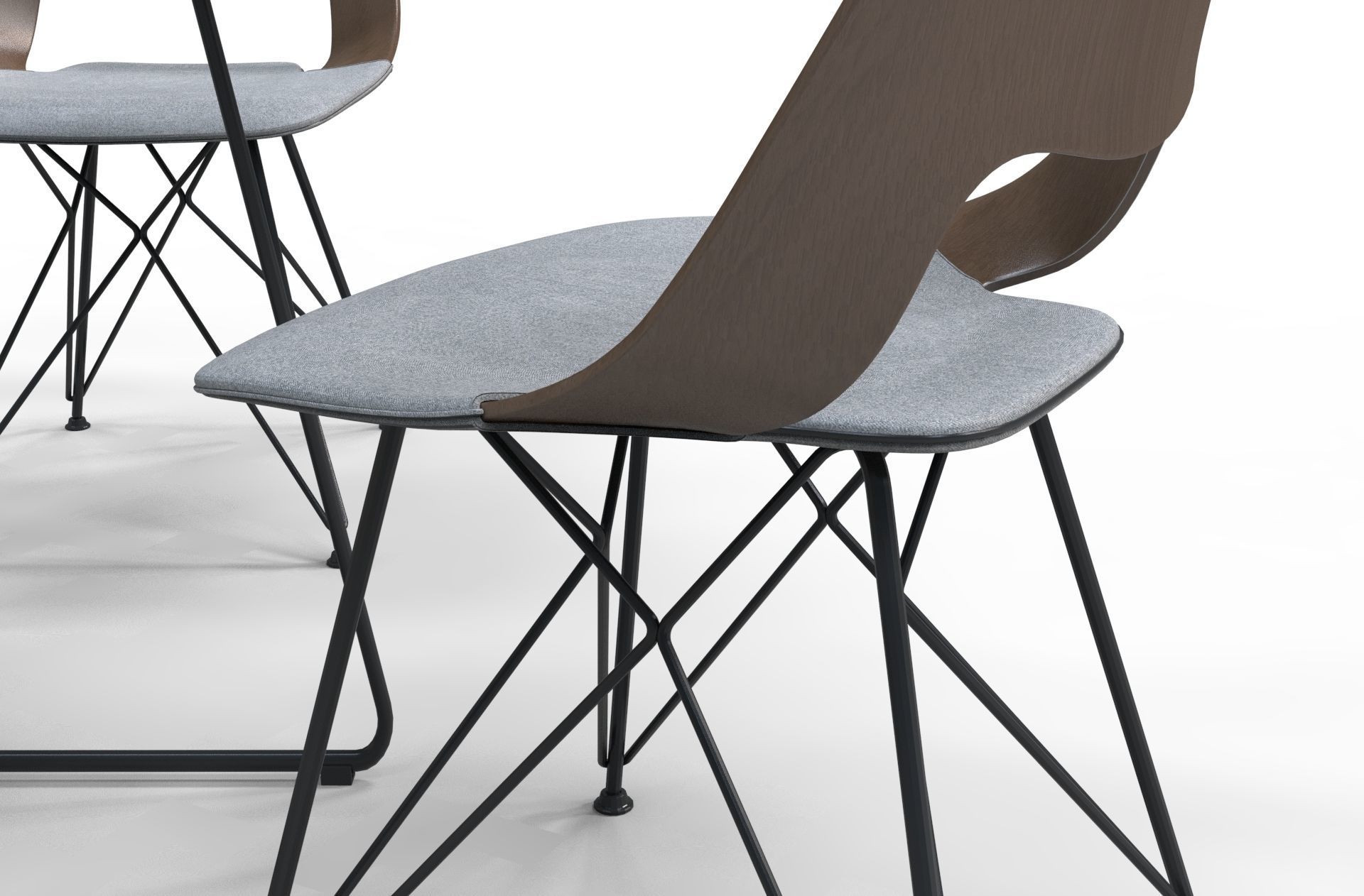 Table set armchair 3d model cafe restaurant  3D model_6