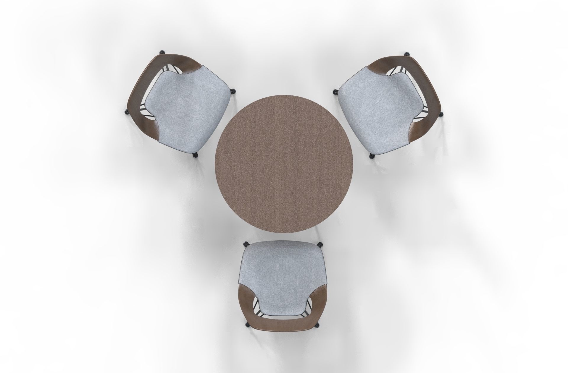 Table set armchair 3d model cafe restaurant  3D model_5