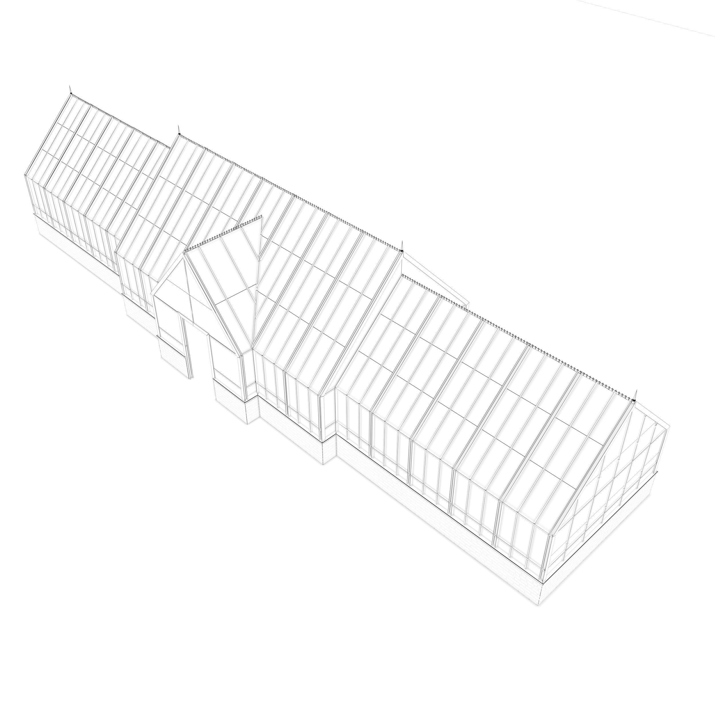 Glasshouse greenhouse hothouse 3D model_12