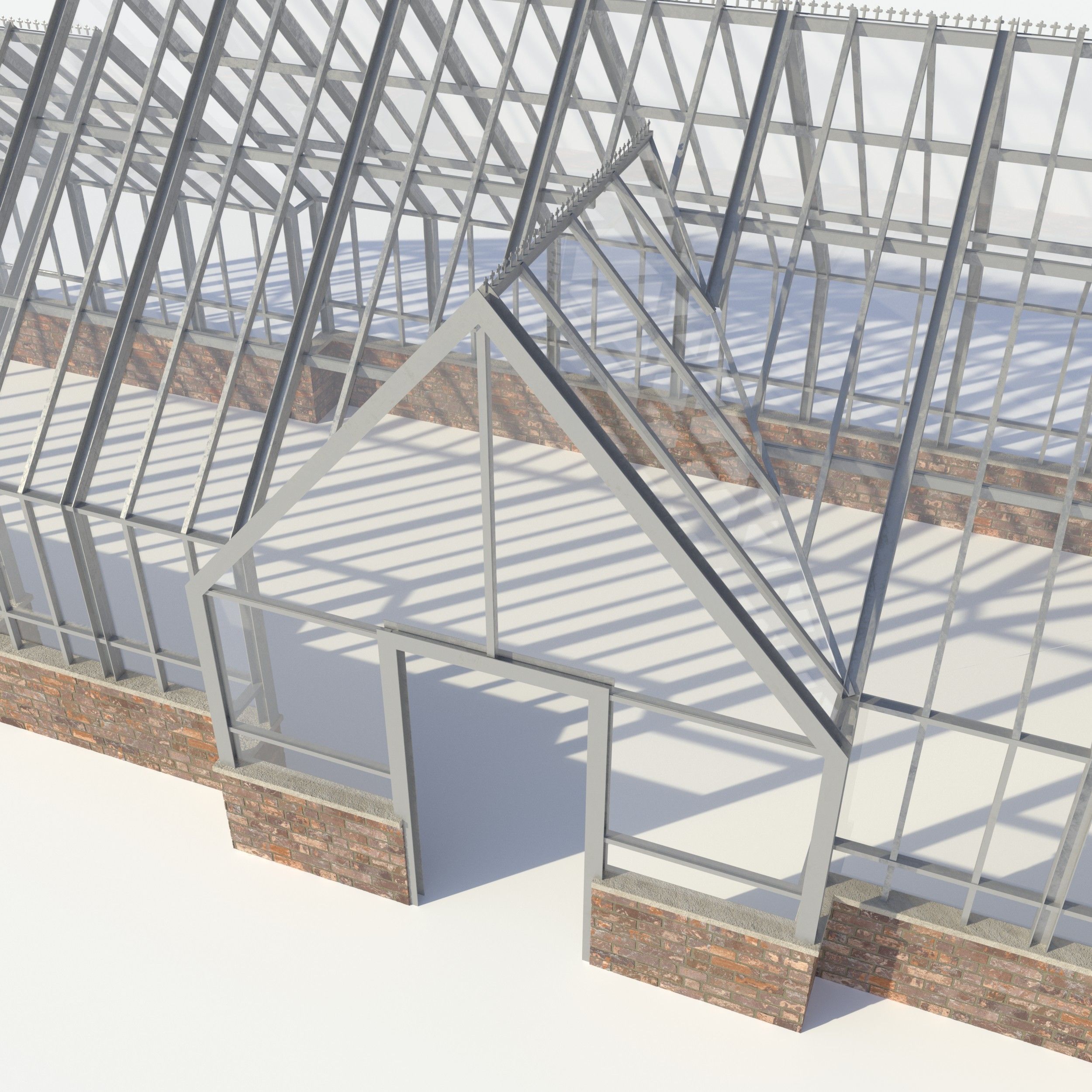Glasshouse greenhouse hothouse 3D model_6