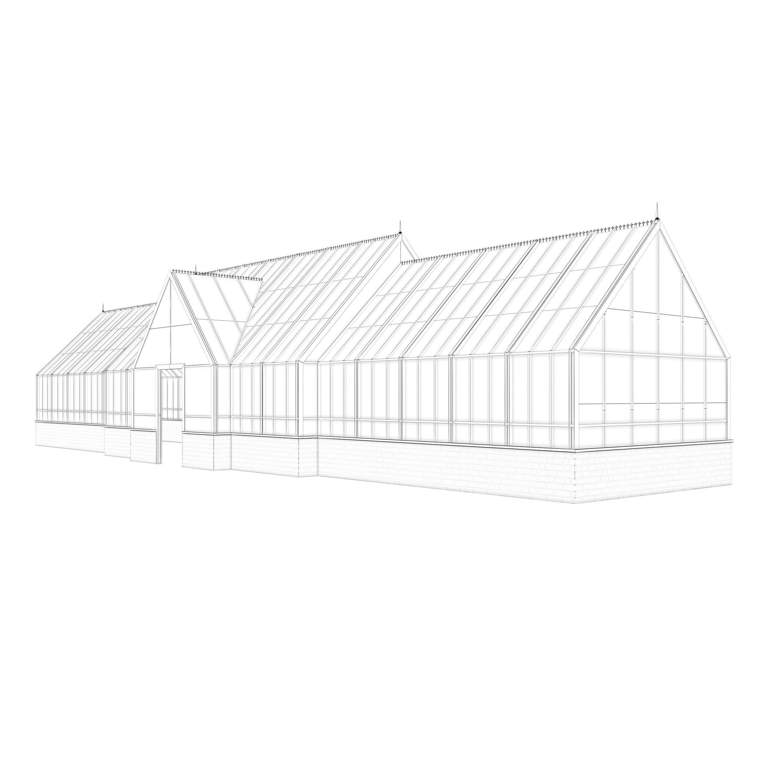 Glasshouse greenhouse hothouse 3D model_9