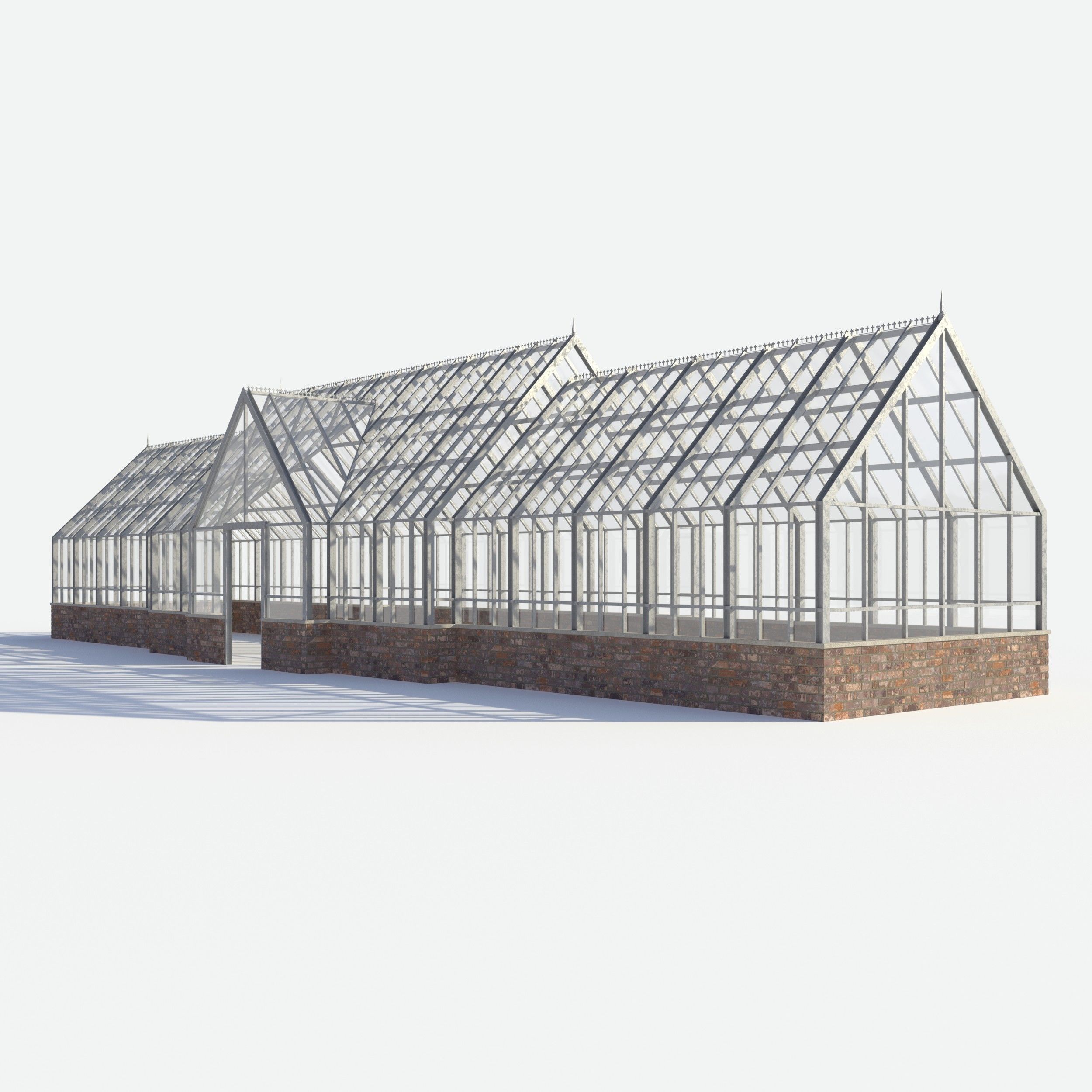 Glasshouse greenhouse hothouse 3D model_2