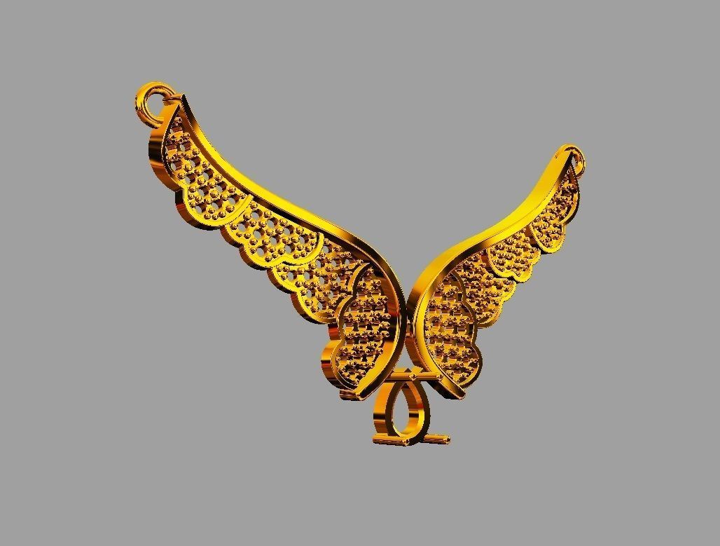 Diamond Wings Necklace 3D print model_6