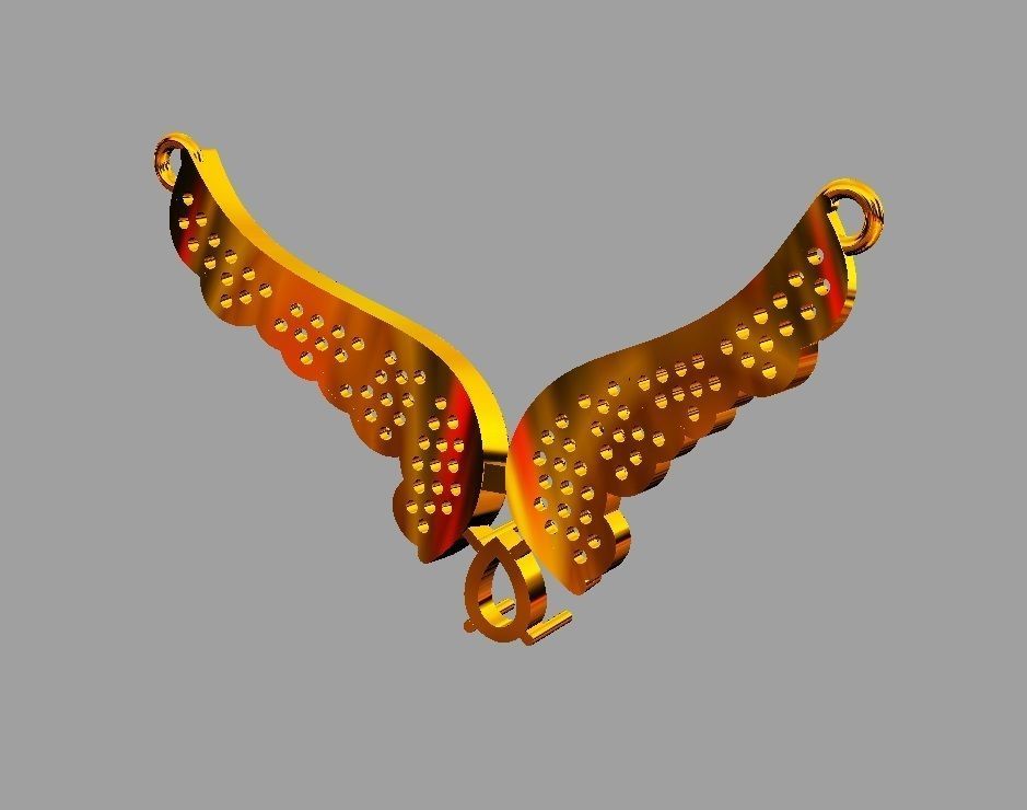 Diamond Wings Necklace 3D print model_12