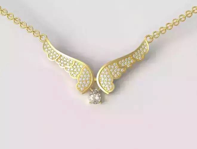 Diamond Wings Necklace