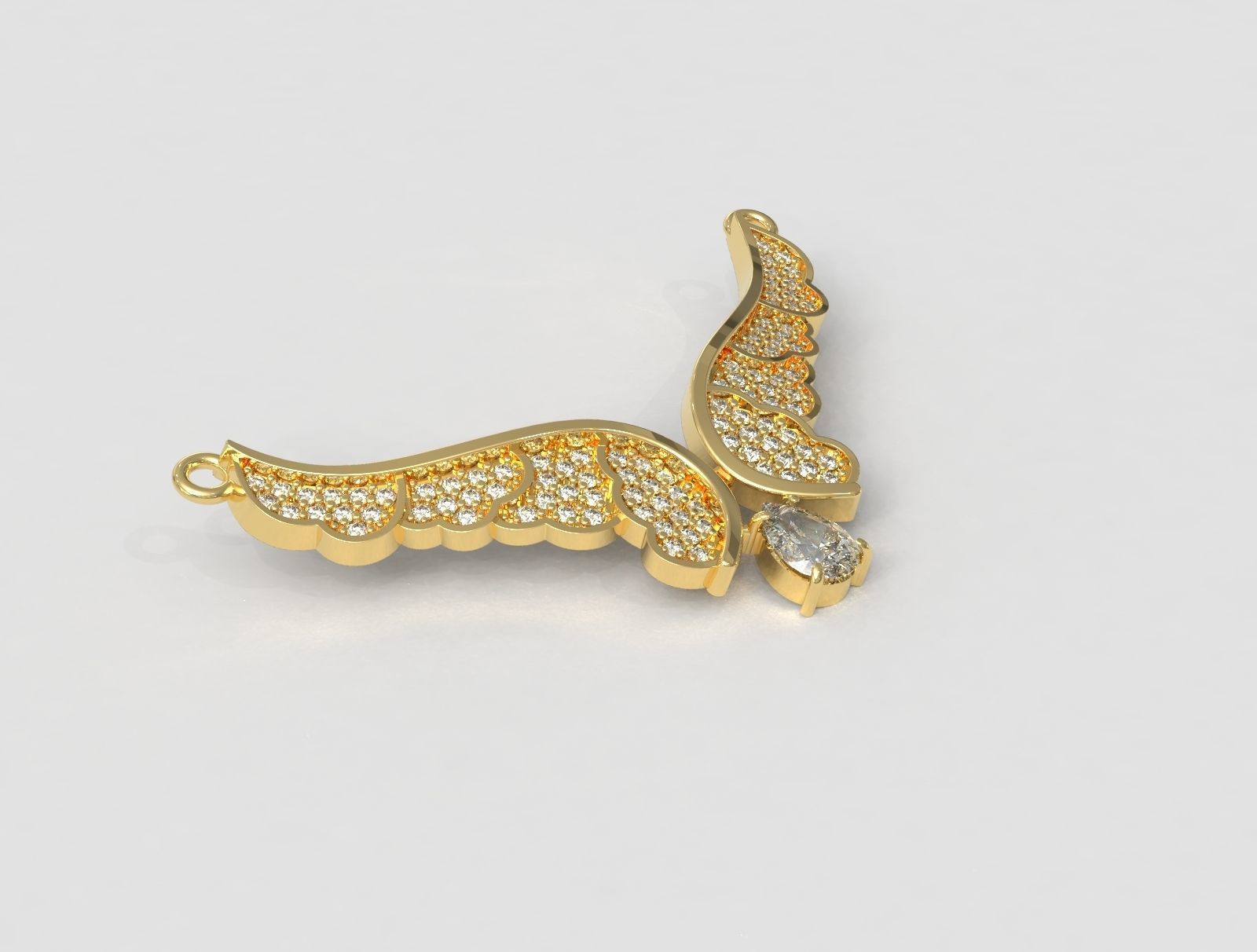 Diamond Wings Necklace 3D print model_3