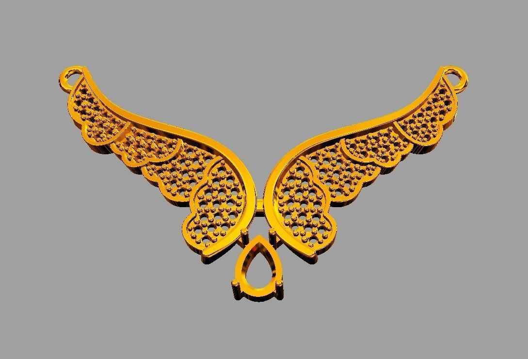 Diamond Wings Necklace 3D print model_11