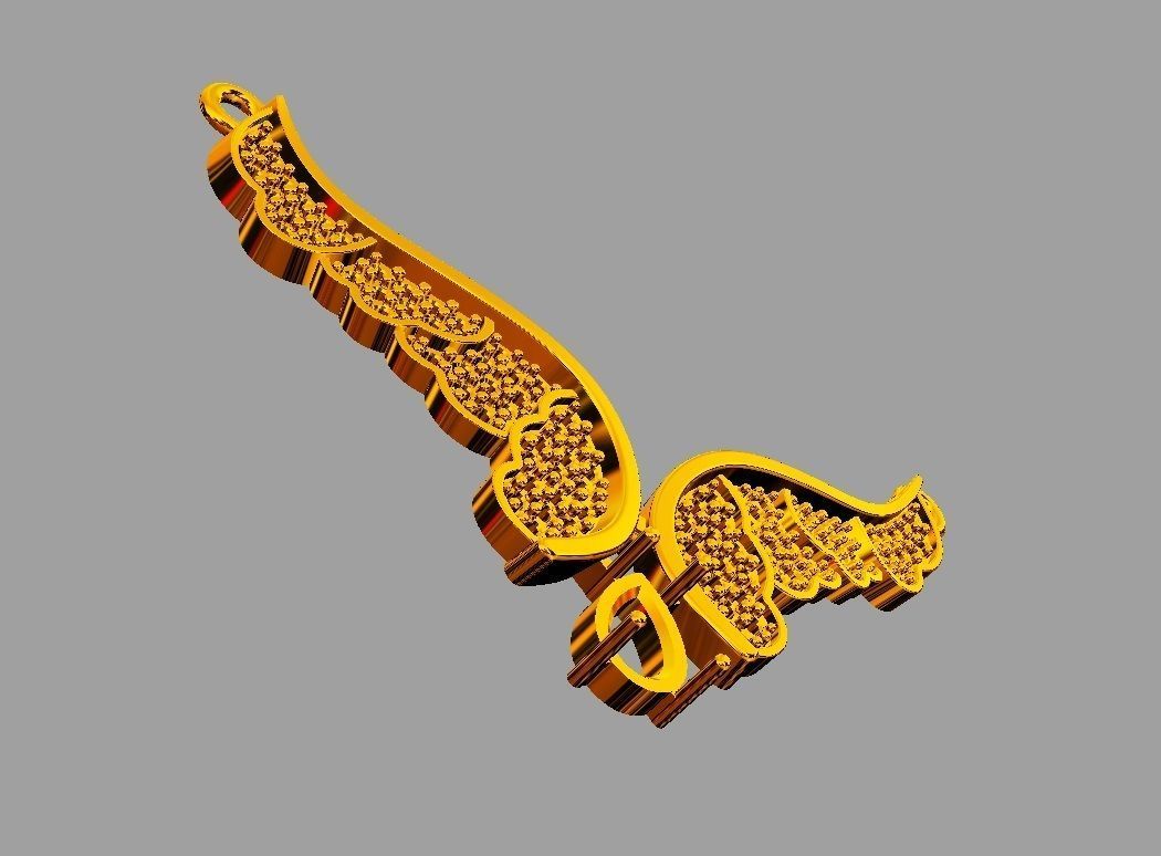 Diamond Wings Necklace 3D print model_10