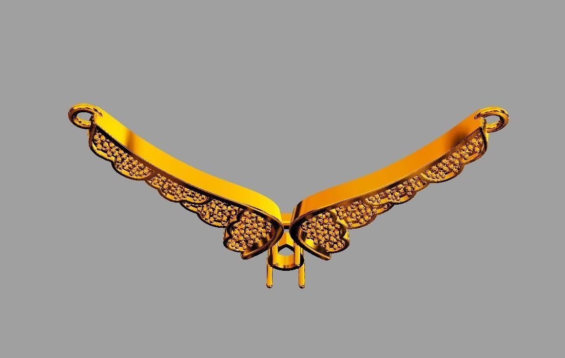 Diamond Wings Necklace 3D print model_7
