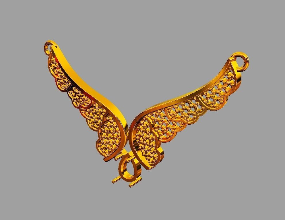 Diamond Wings Necklace 3D print model_8