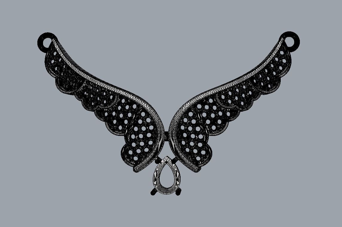 Diamond Wings Necklace 3D print model_14