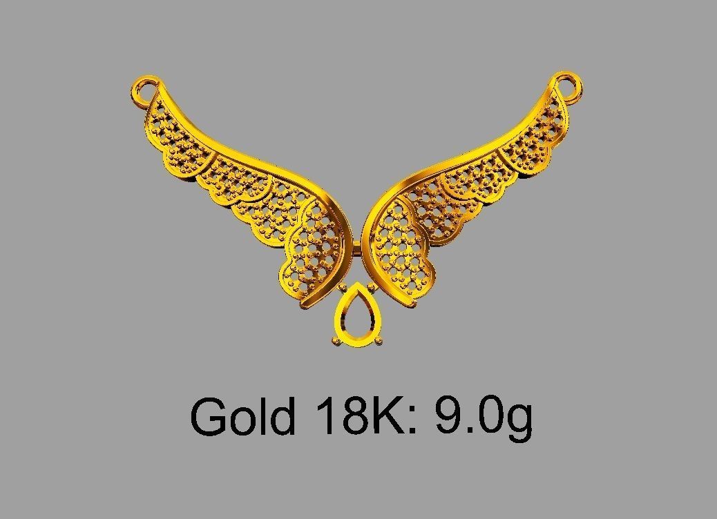 Diamond Wings Necklace 3D print model_5