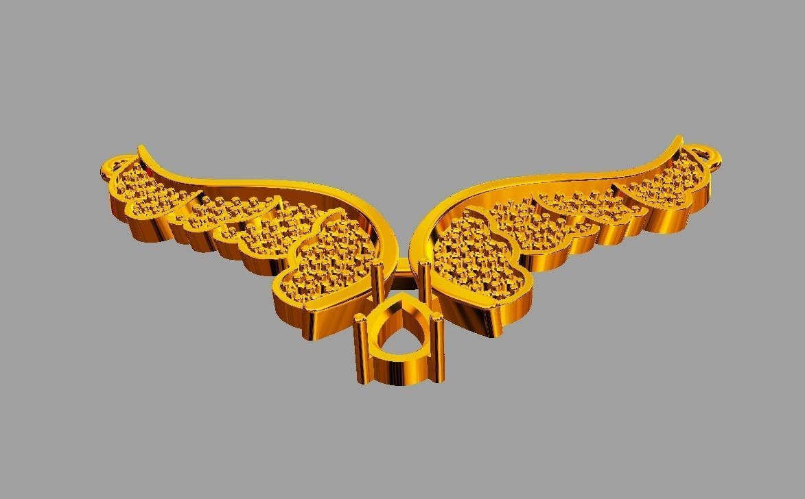 Diamond Wings Necklace 3D print model_9