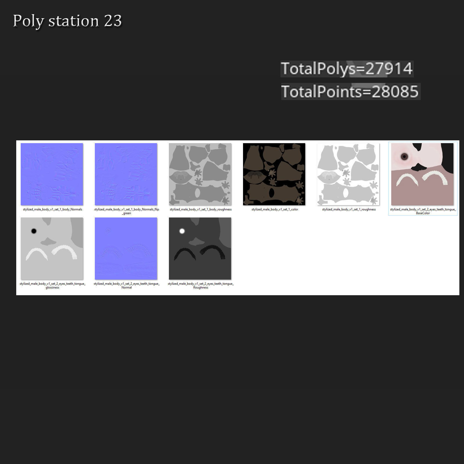 stylized cartoon male body base mesh v1 3D model_27