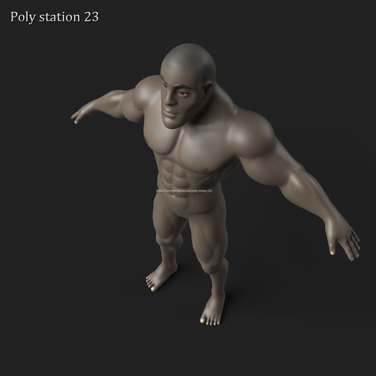 stylized cartoon male body base mesh v1 3D model_22