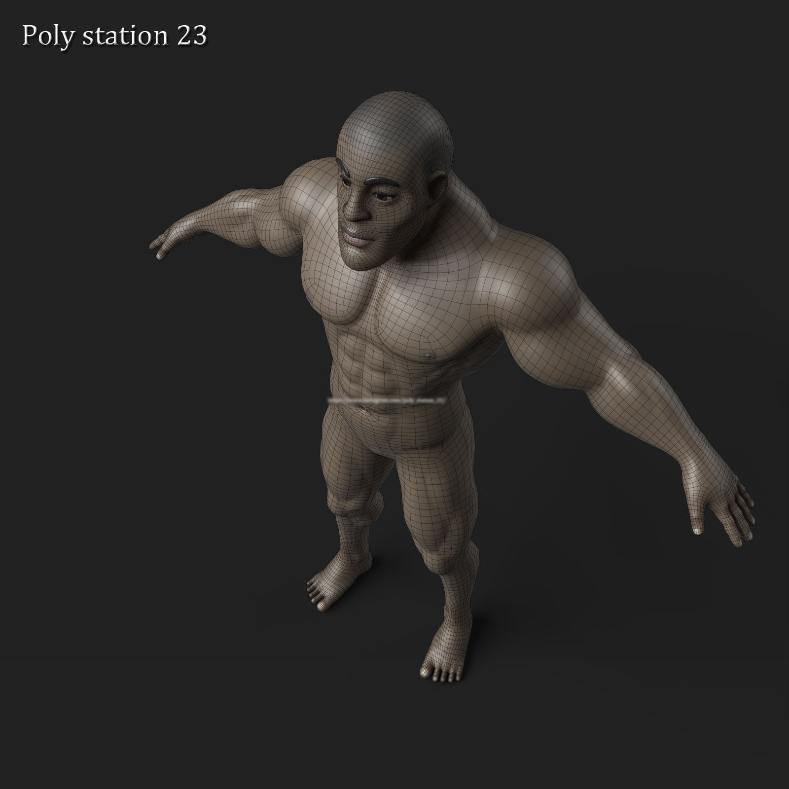 stylized cartoon male body base mesh v1 3D model_23