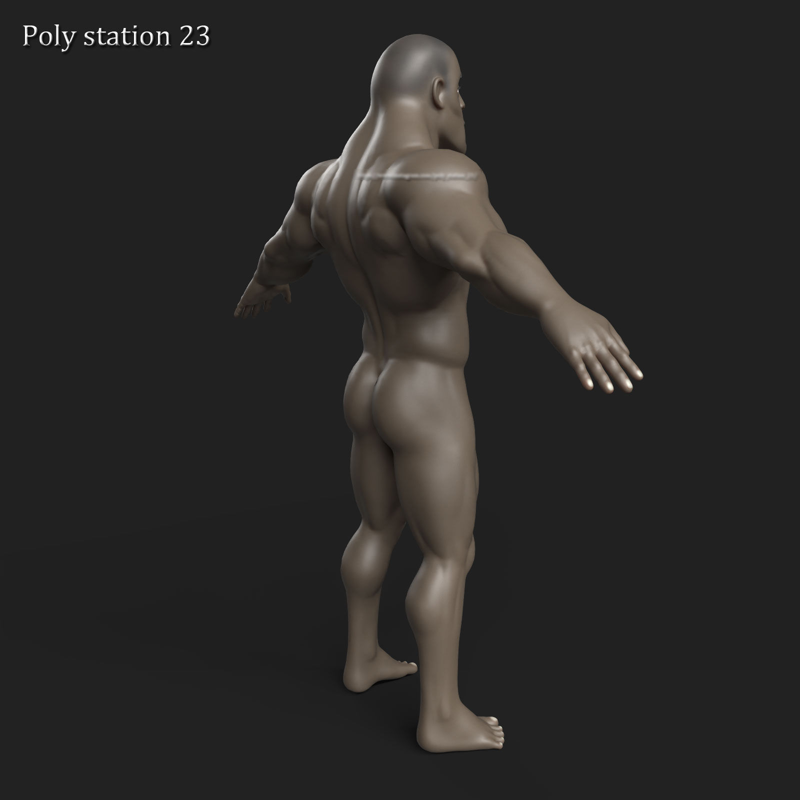 stylized cartoon male body base mesh v1 3D model_10