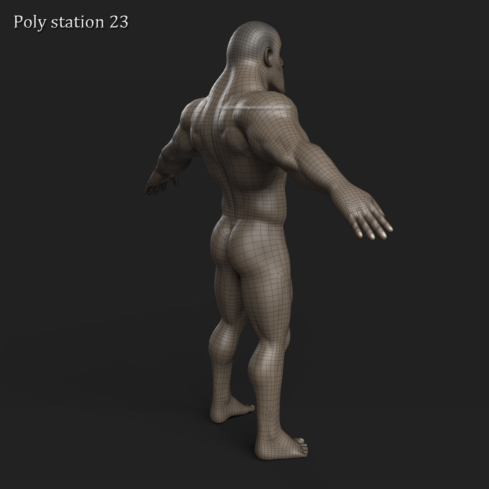 stylized cartoon male body base mesh v1 3D model_11