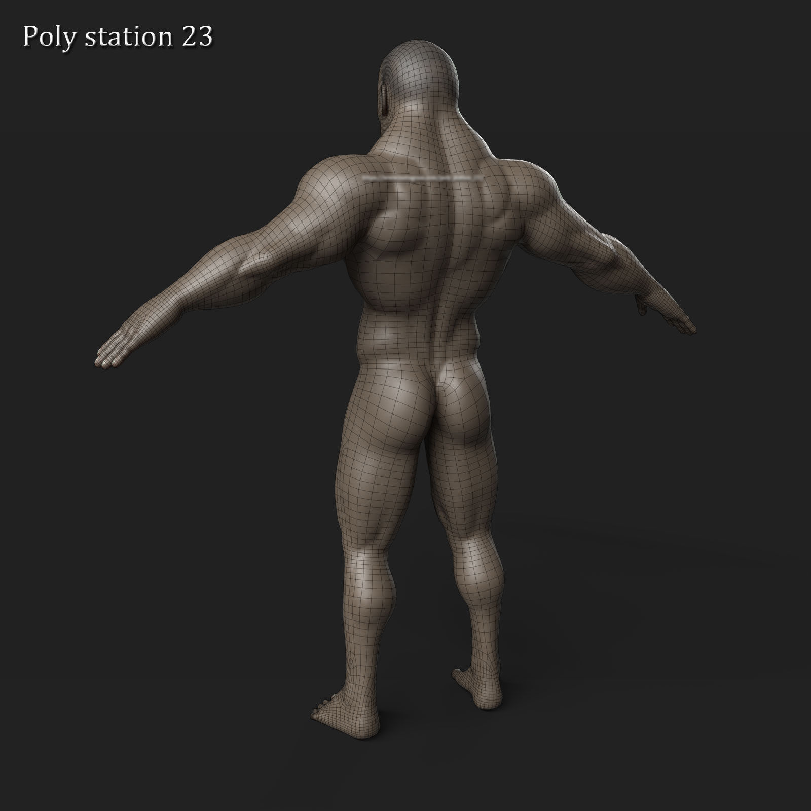 stylized cartoon male body base mesh v1 3D model_9