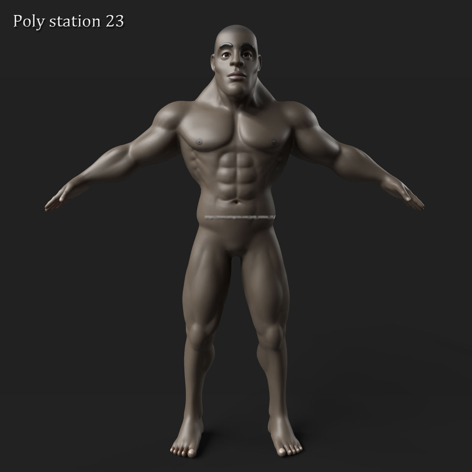 stylized cartoon male body base mesh v1 3D model_2