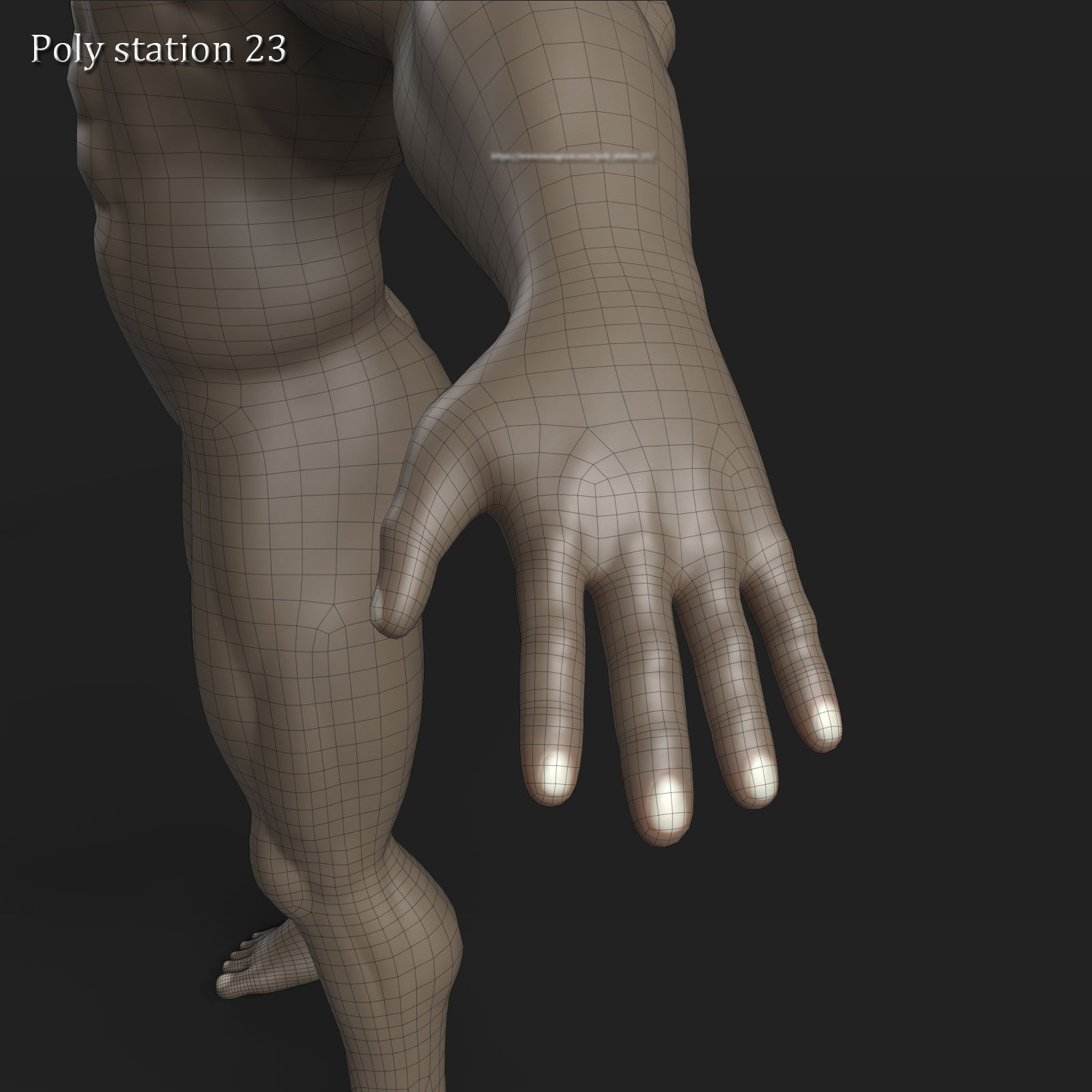 stylized cartoon male body base mesh v1 3D model_19