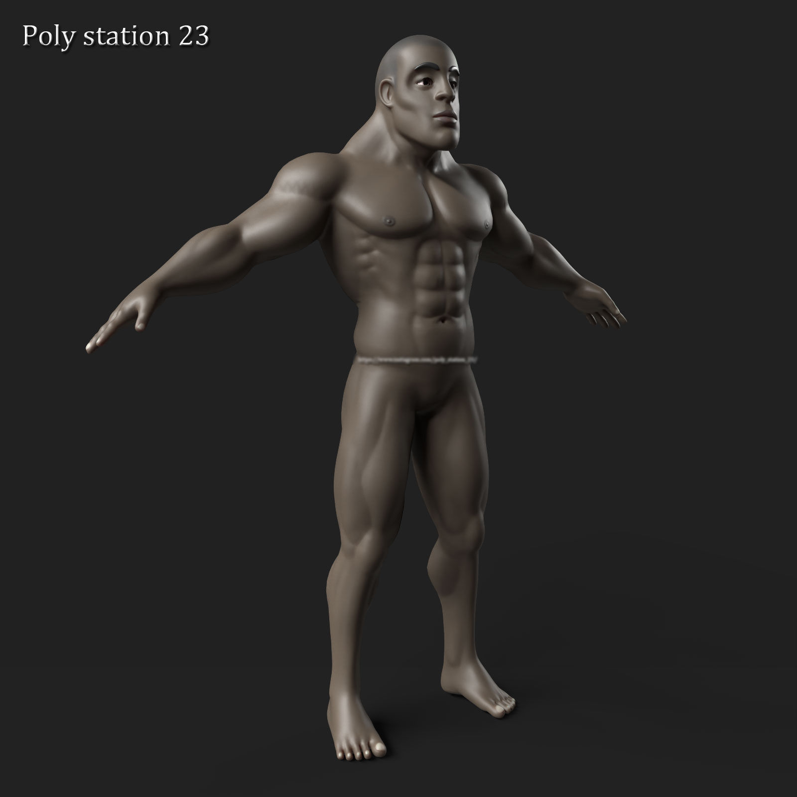 stylized cartoon male body base mesh v1 3D model_12