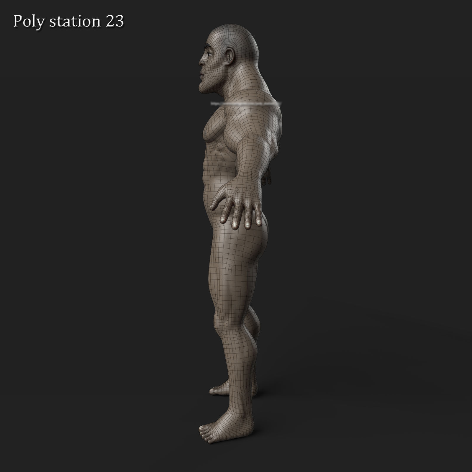 stylized cartoon male body base mesh v1 3D model_7