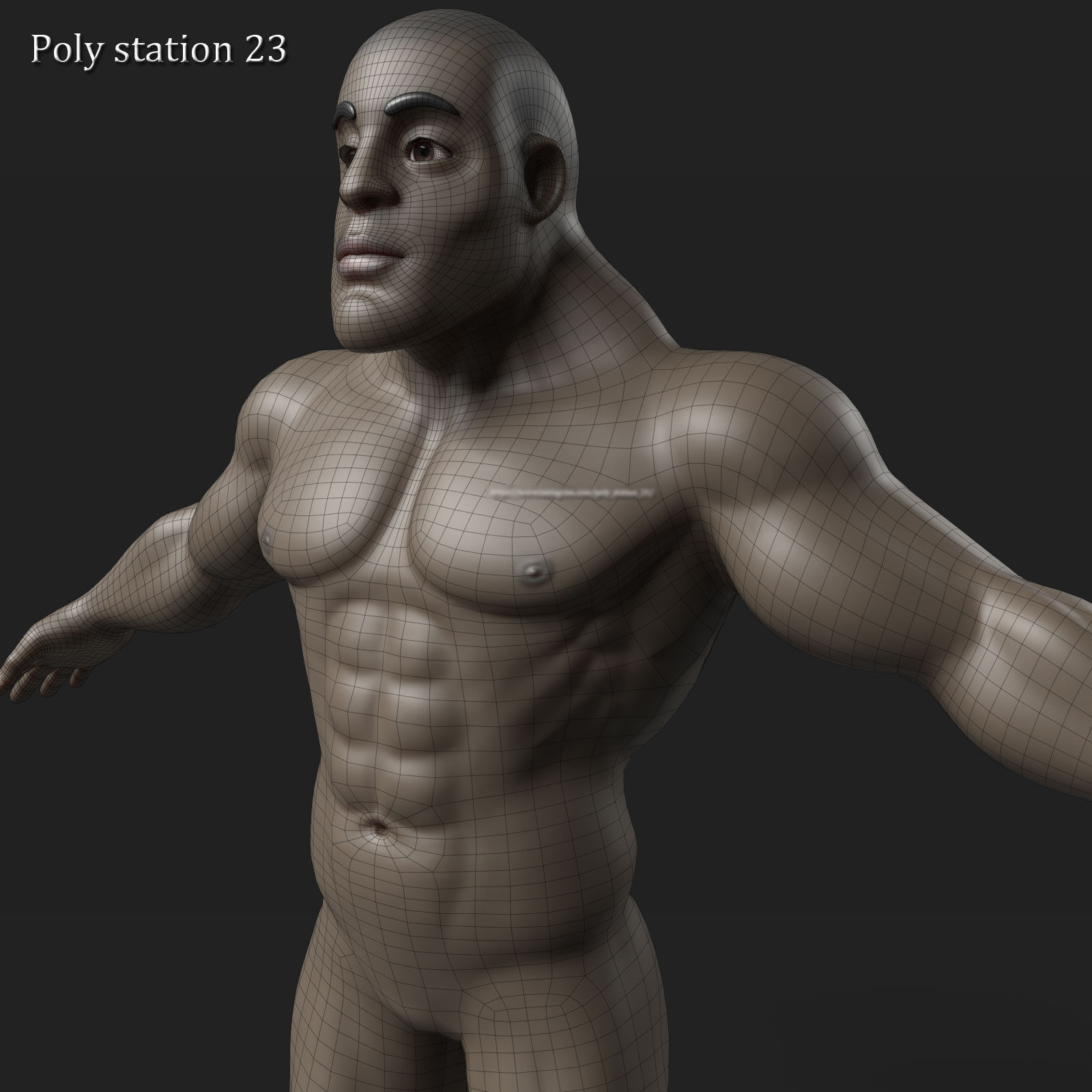 stylized cartoon male body base mesh v1 3D model_15