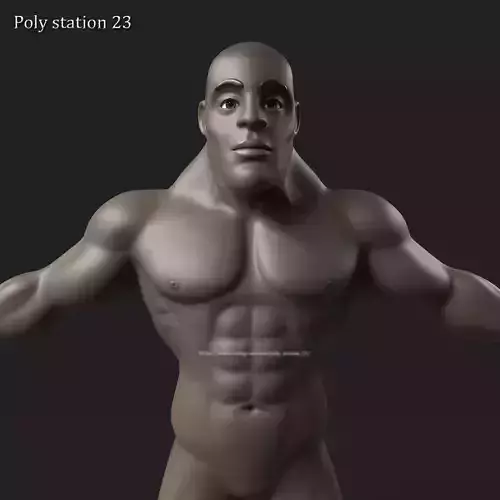 stylized cartoon male body base mesh v1 3D model