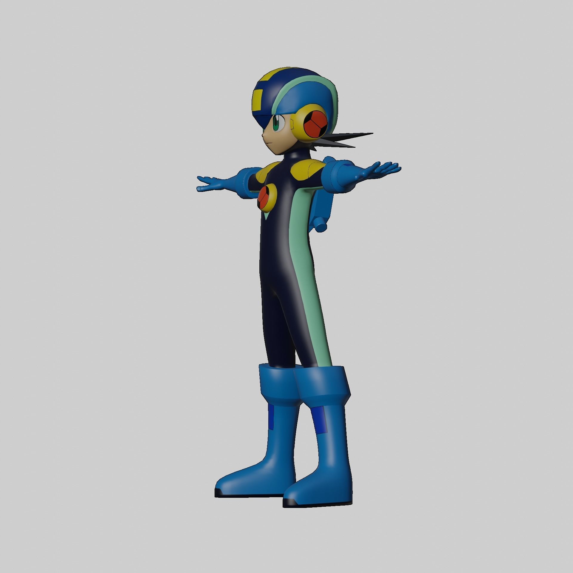Megaman EXE Model Low-poly 3D model_11