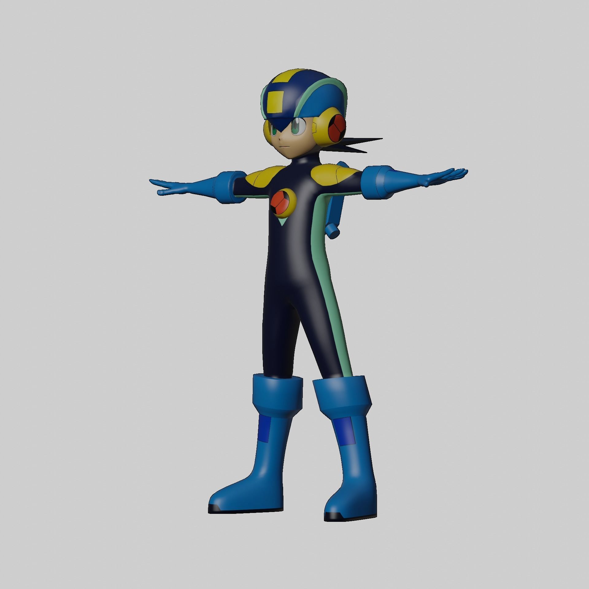 Megaman EXE Model Low-poly 3D model_14