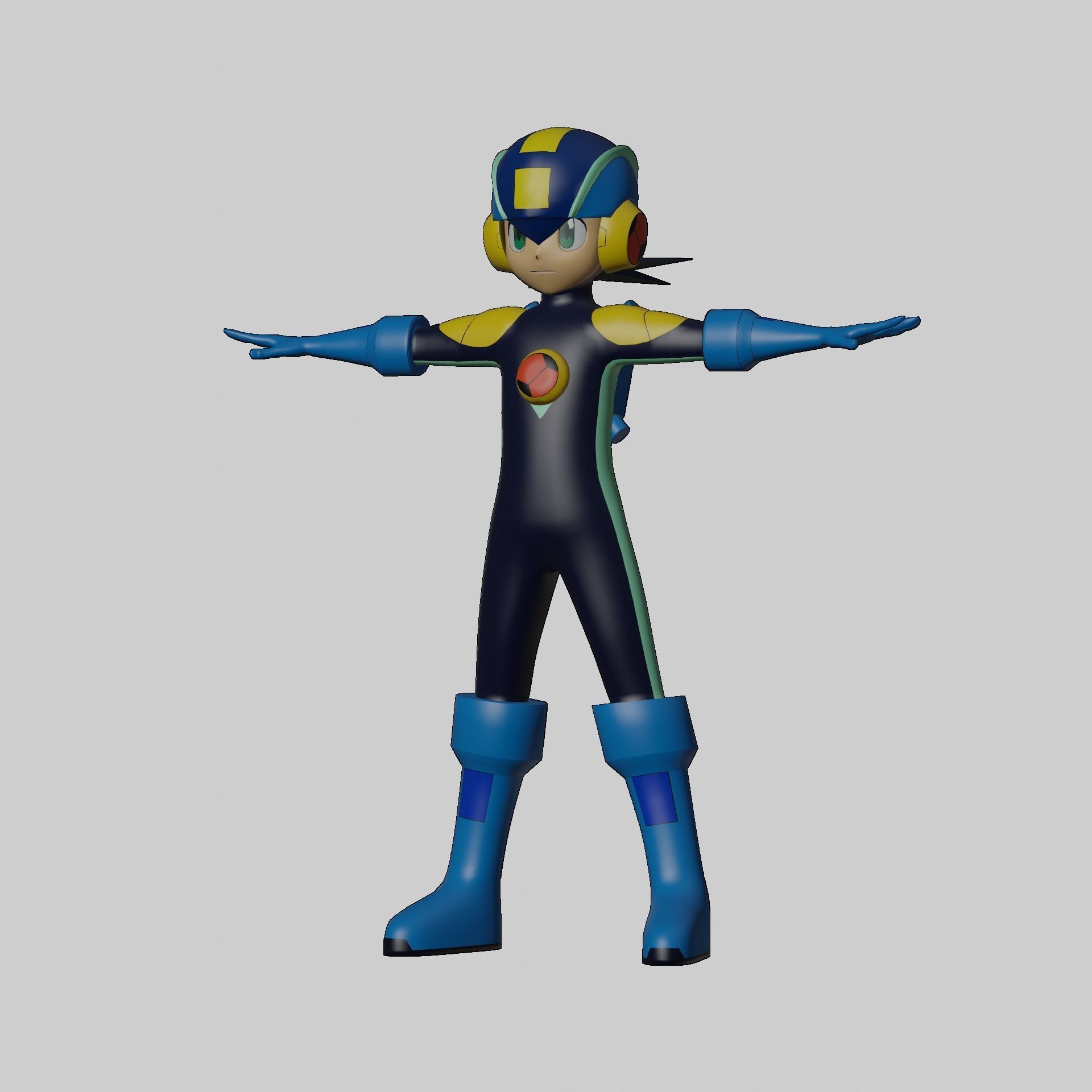 Megaman EXE Model Low-poly 3D model_16