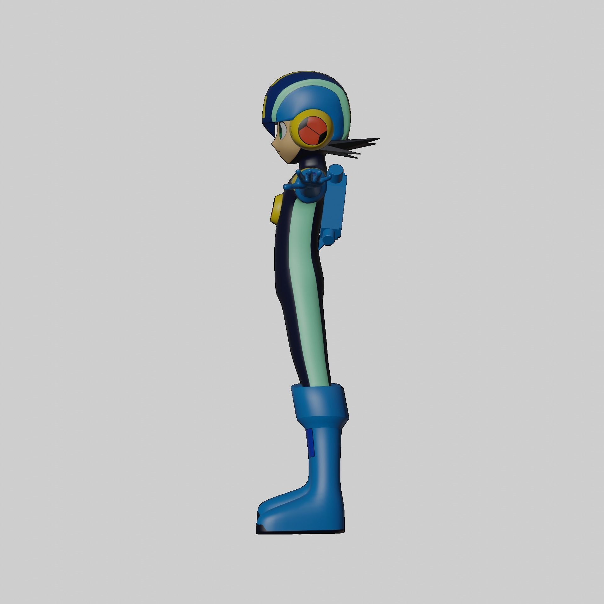 Megaman EXE Model Low-poly 3D model_3