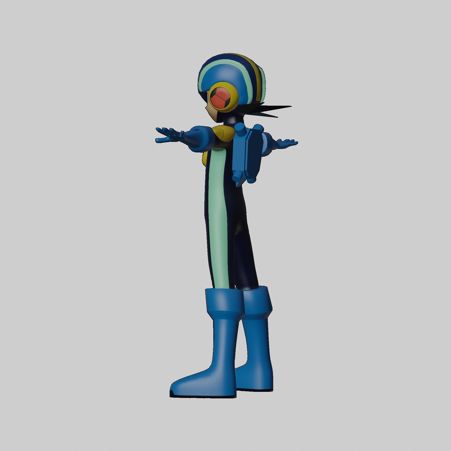 Megaman EXE Model Low-poly 3D model_44
