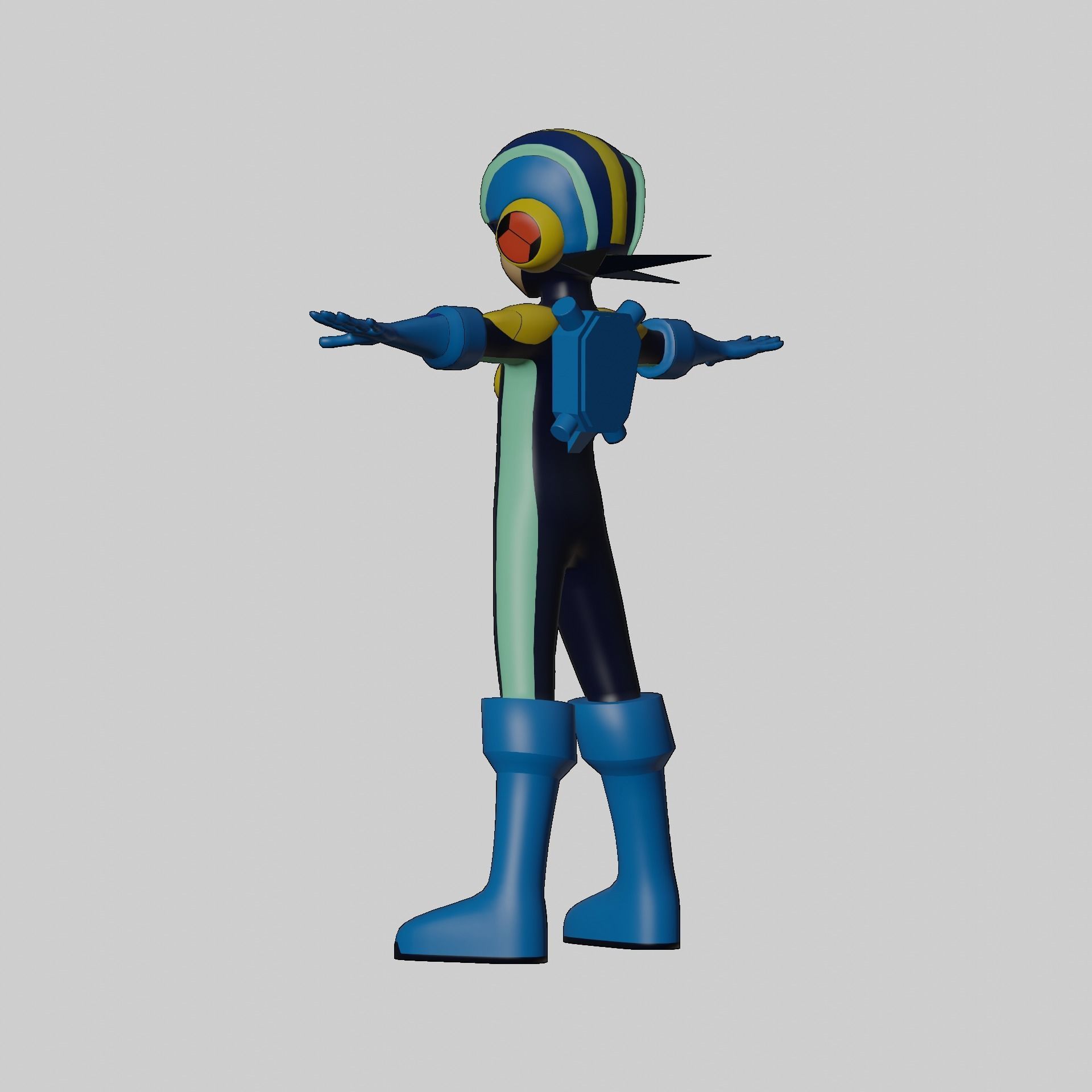 Megaman EXE Model Low-poly 3D model_42