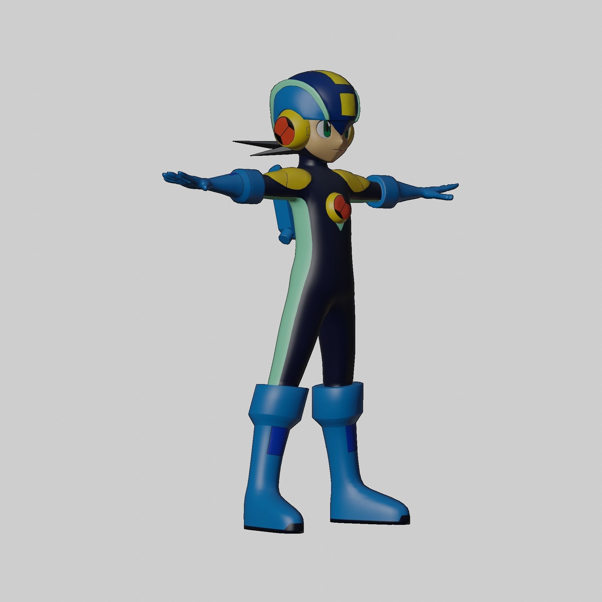 Megaman EXE Model Low-poly 3D model_23